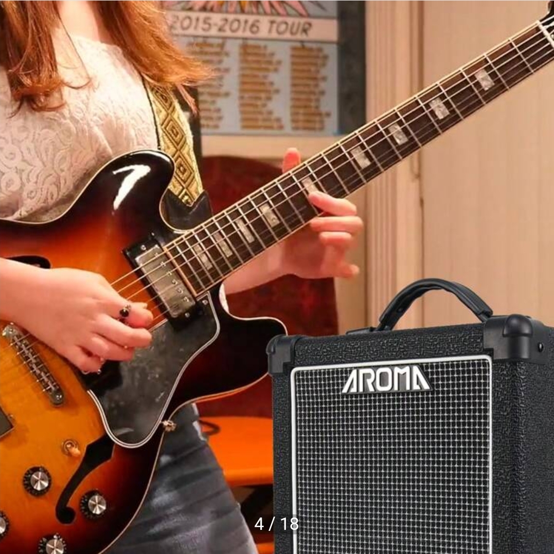 Ampli/ Amply/ Âm ly Đàn Guitar Điện AROMA AG-10S 10W, Có Bluetooth