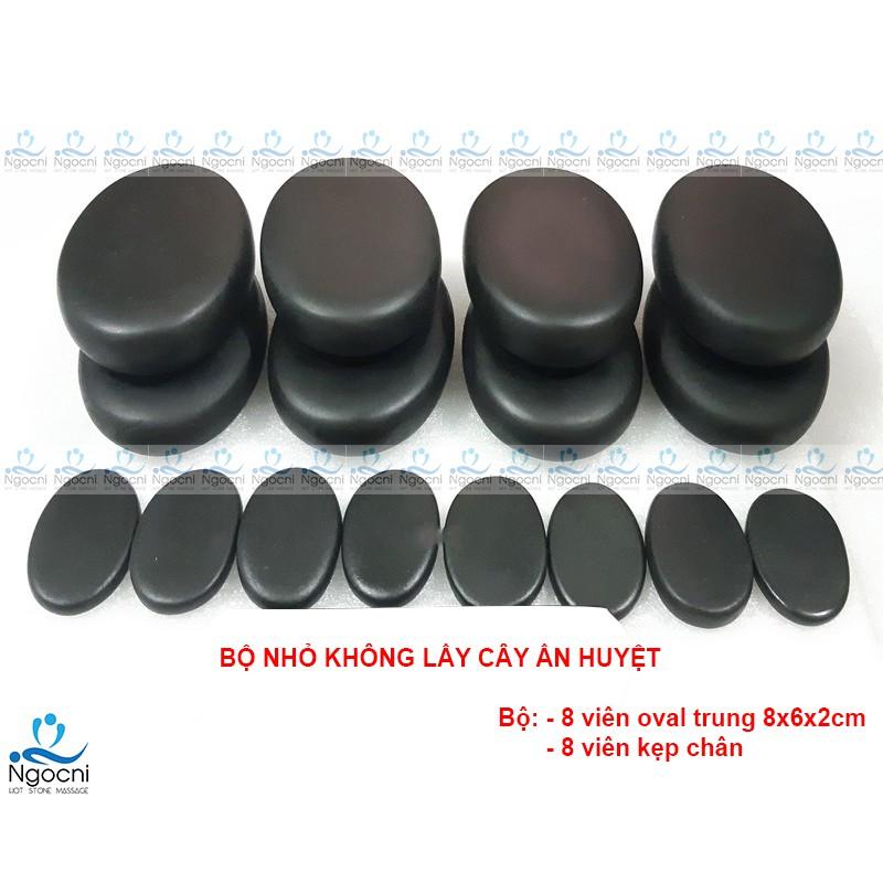 BỘ 8 VIÊN OVAL + 8 VIÊN KẸP CHÂN + 1 CÂY ẤN HUYỆT ĐÁ NÓNG MASSAGE