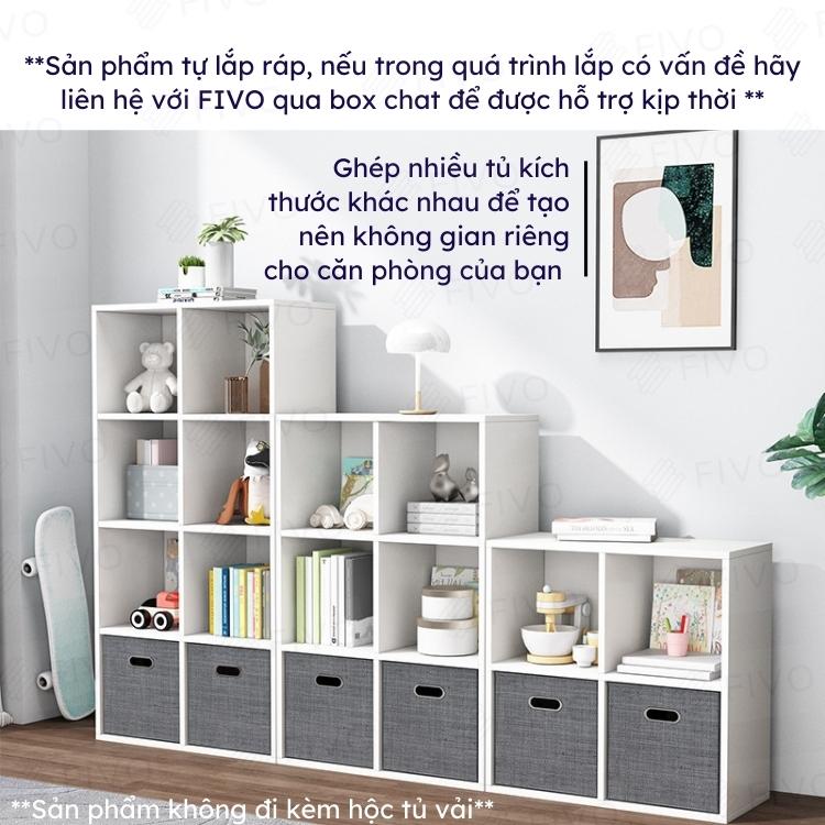 Kệ Sách Tổ Ong Gỗ MDF FIVO FB01 Màu Trắng, Có Tấm Lưng Dày Dặn, Sáng Tạo Đa Công Dụng Dễ Lắp Ráp - Hàng Chính Hãng