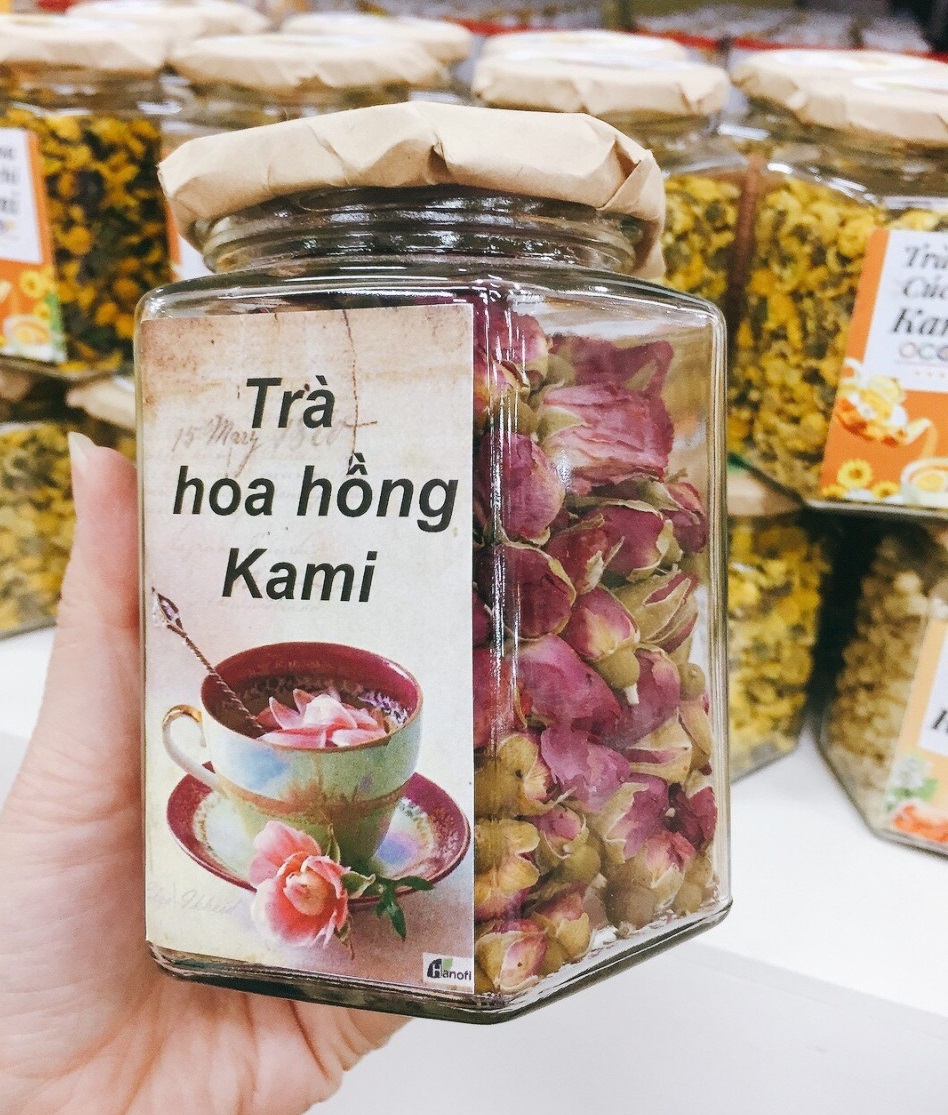 Trà hoa hồng Kami sấy lạnh 50g; Giúp điều hòa khí huyết, đẹp da, hỗ trợ giảm cân, giảm stress, detox cơ thể
