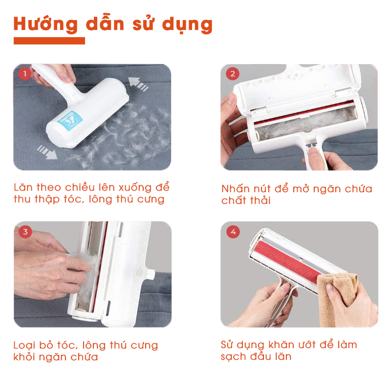 Cây Lăn Lông Tĩnh Điện, Bụi Đa Năng + Tặng Chổi Vệ Sinh