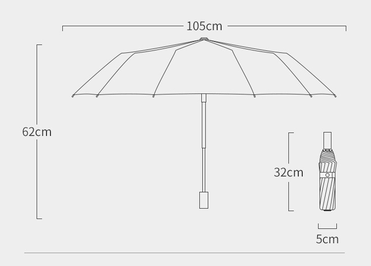 Ô dù che mưa cỡ lớn tự động đóng mở, gấp gọn tiện lợi - Thiết kế mở ngược chống ướt khi mở, gập - Hàng Chính Hãng PaKaSa