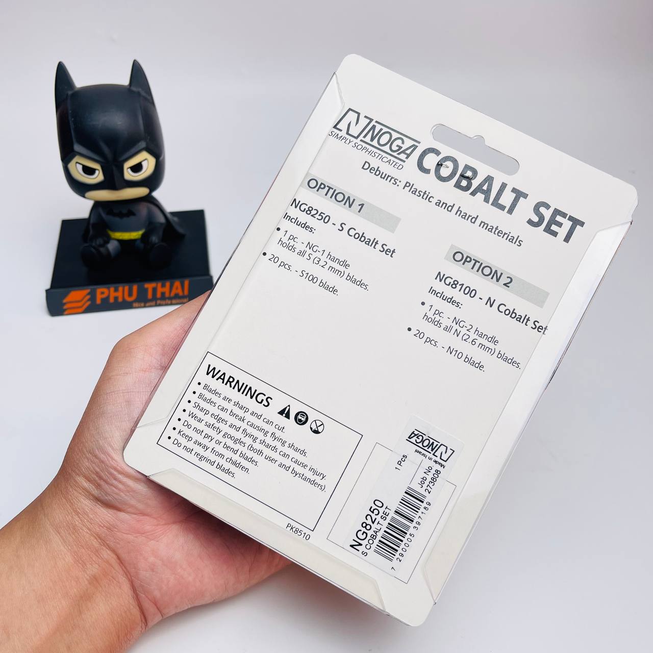 Bộ dao cạo ba via Noga NG8250 COBALT S kèm 20 lưỡi dao cho nhựa và vât liệu cứng