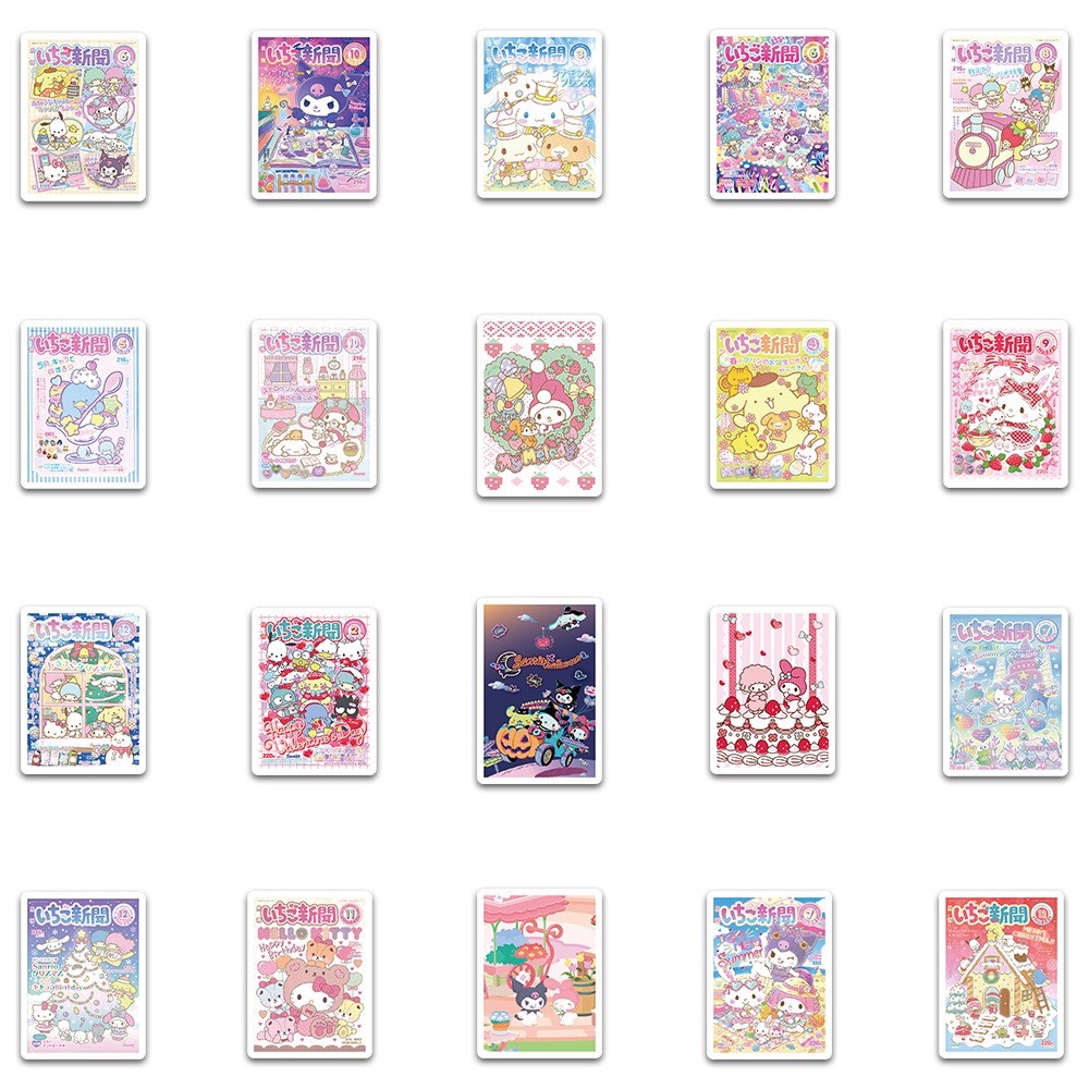 Bộ 65 STICKER Hình Sanrio Hoạt Hình Chống Thấm Nước