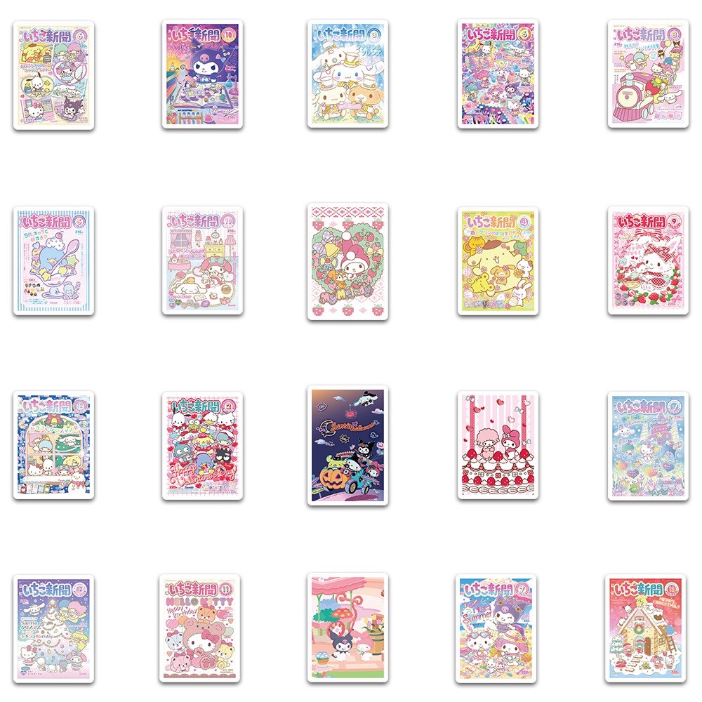 Bộ 65 STICKER Hình Sanrio Hoạt Hình Chống Thấm Nước