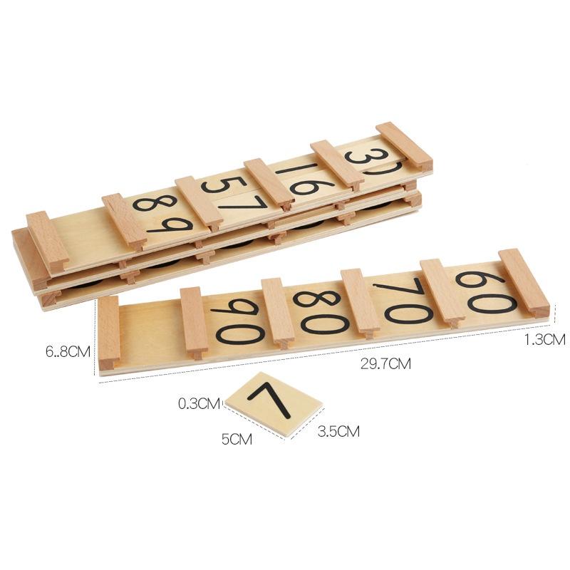 Đồ chơi gỗ-Toán học- Giáo cụ Montessori- 4 Bảng hàng chục size nhỏ