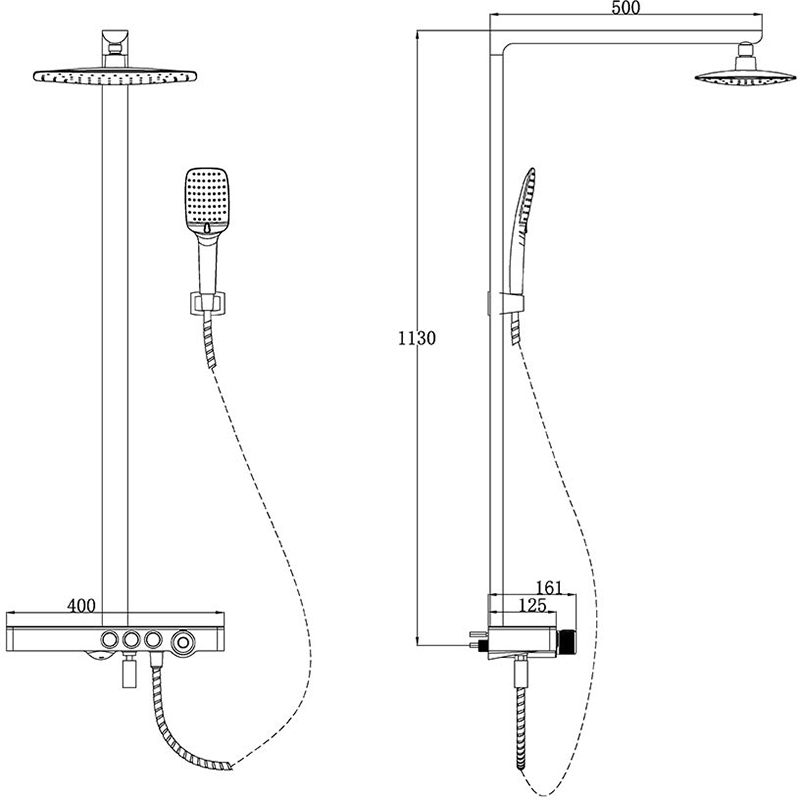 Sen bộ tắm đứng nóng lạnh Eurolife EL-SC907 (Trắng bạc)