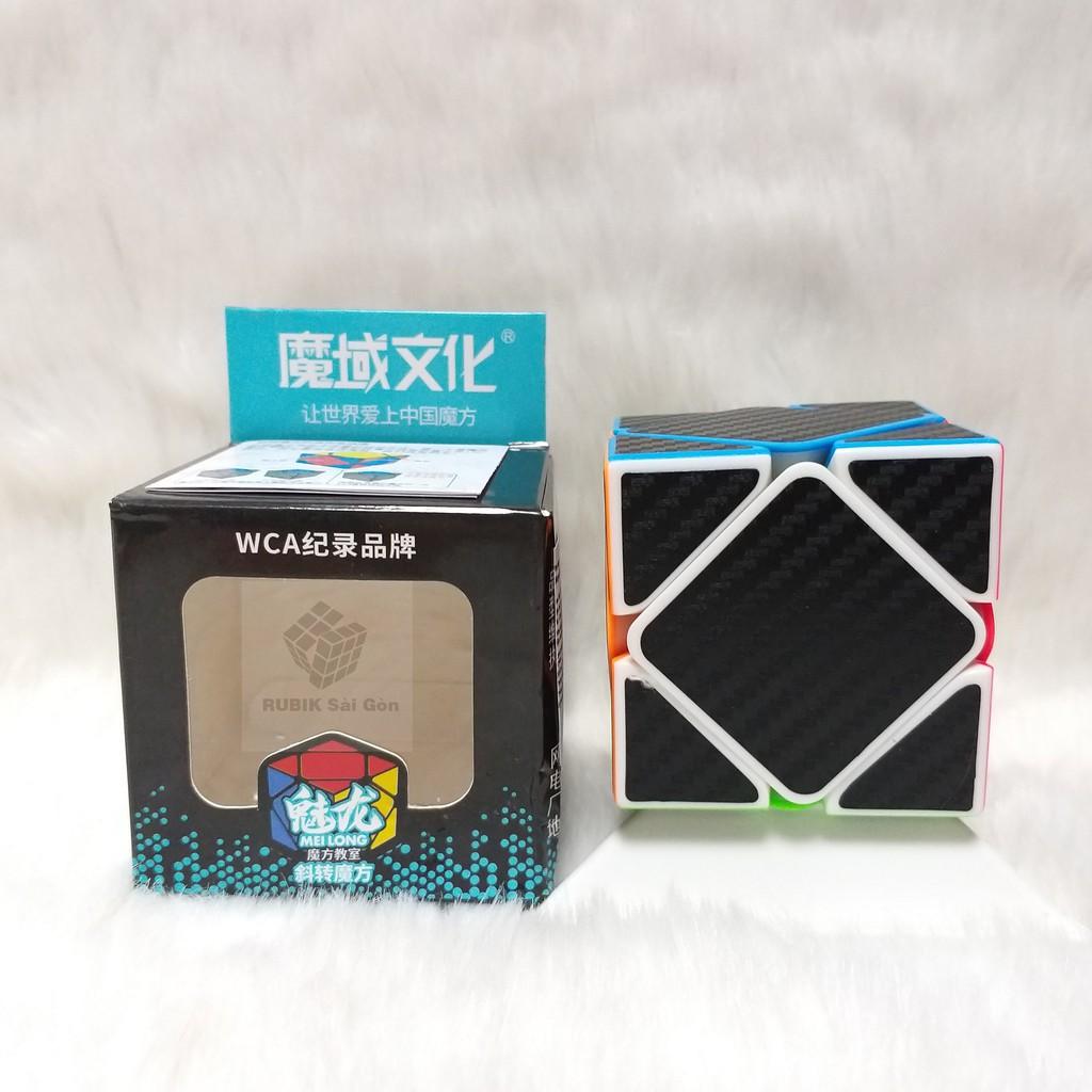 Khối Rubik Carbon Biến Thể Skewb - Rubic Ma Thuật Các Bon Biến Dạng - Ru Bíc Cacbon MoYu Meilong - Rubick Cac Bon Đẹp