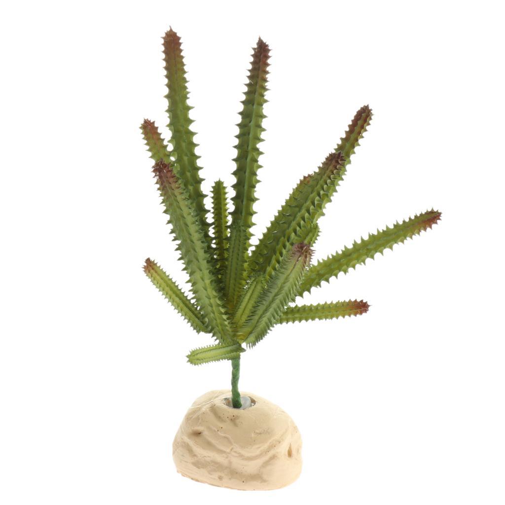 Plastic Terrarium Lifelike Plant Decorative Ornament for Reptile