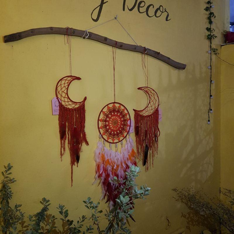 Set dreamcatcher 3 cái mặt trăng mặt trời trang trí phòng ngủ giúp ngủ ngon