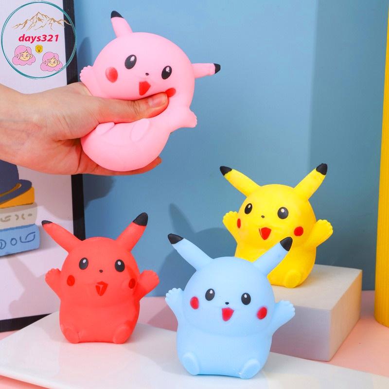 Squishy PIKACHU 4 màu Mochi mềm mịn dễ thương chân thực giảm stress co dãn đàn hồi ngộ nghĩnh bóp giải trí