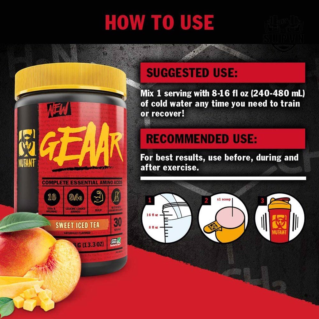 Geaar Mutant Amino acid Eaa (30 Lần Dùng) - Tăng Cơ Phục Hồi Và Phát Triển Cơ