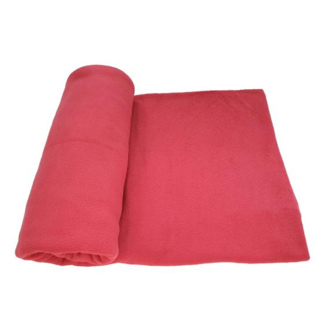 Mền nỉ cotton Đỏ trơn văn phòng, đi học 2m x 1m6