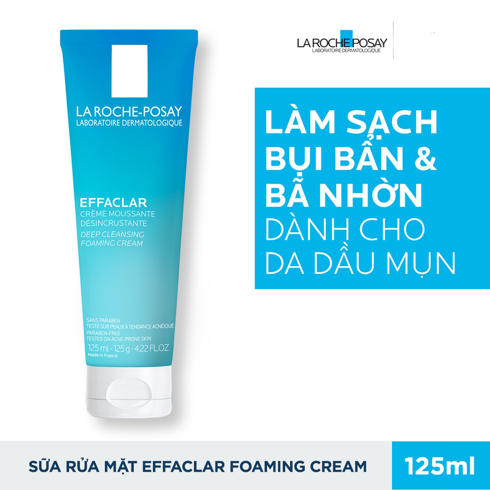 Sữa Rửa Mặt Làm Sạch Sâu Và Se Khít Lỗ Chân Lông Không Gây Khô Da La Roche Posay Effaclar Deep Cleansing Foaming Cream 125ml