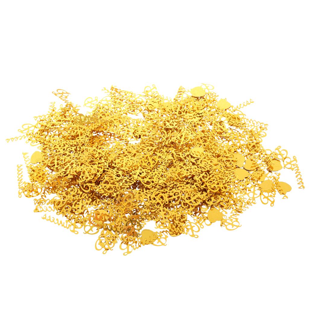 15g Glitter PRINCESS Heart Confetti Foil Girls Birthday Party Decor Gold