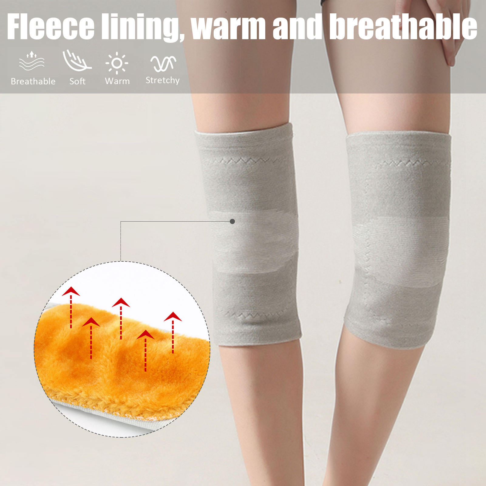 Đệm lót đầu gối bằng Lông cừu Bảo vệ hỗ trợ đầu gối, co giãn thoáng khí