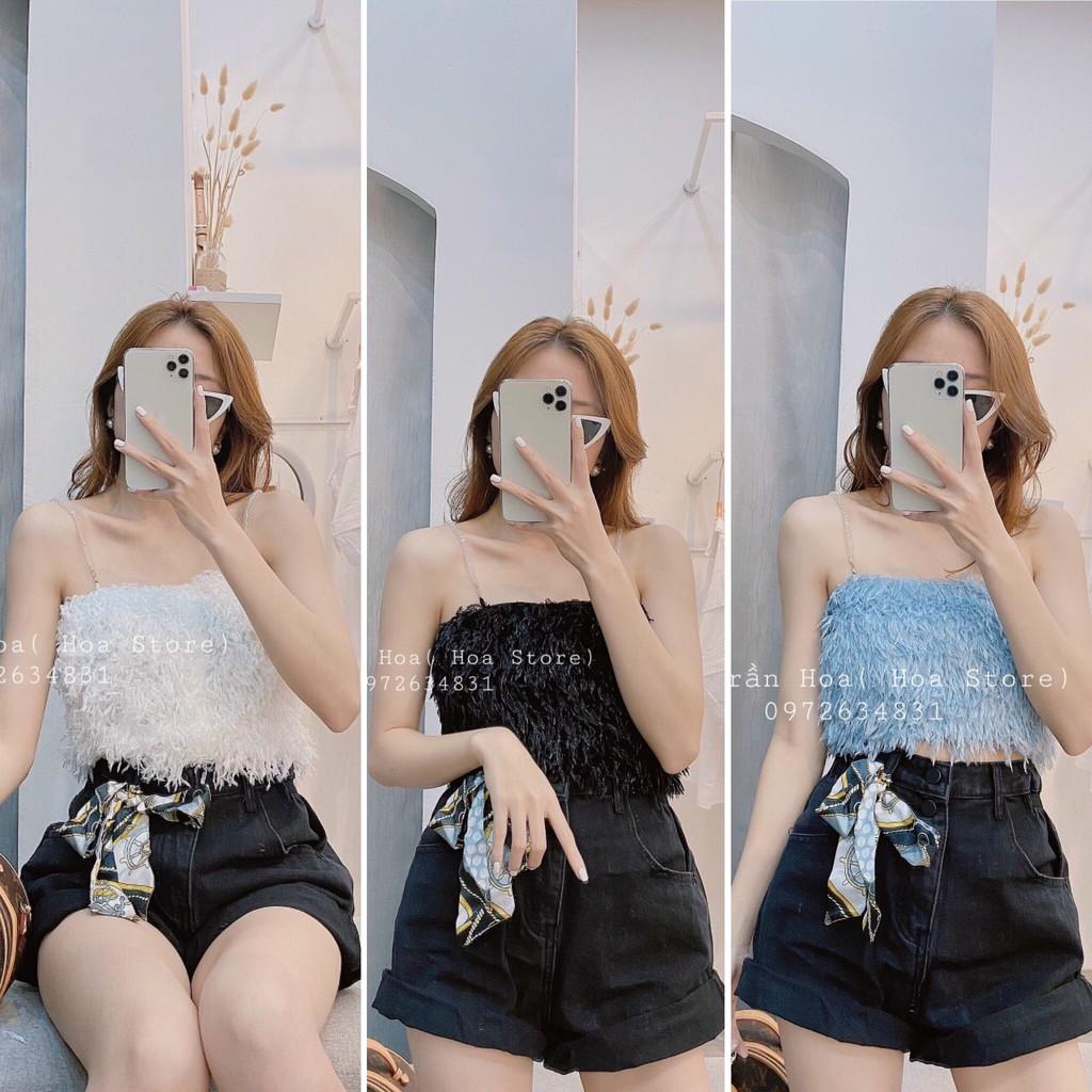 Áo 2 dây lông dây ngọc QC hot hit