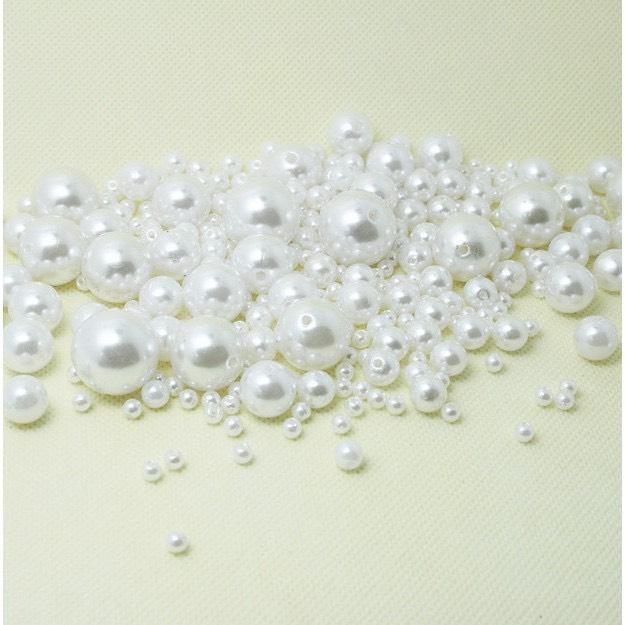 Hạt Ngọc Ốc Xỏ lỗ sẵn Màu trắng 4mm - 6mm Dùng Làm Nhẫn, Dây Chuyền, Bông tai - Danny Jewelry