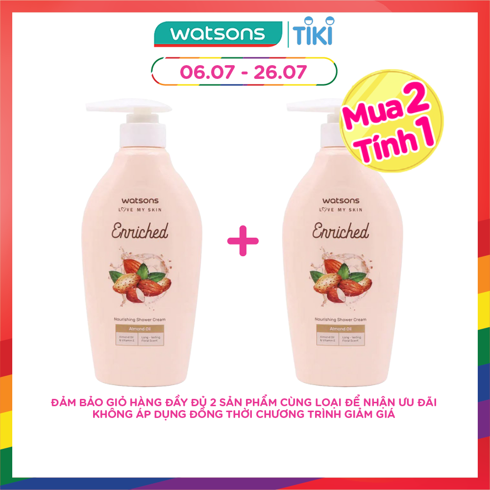 Kem Tắm Watsons Love My Skin Enriched Almond Oil Nourishing Từ Dầu Hạnh Nhân Nuôi Dưỡng Làn Da 400ml