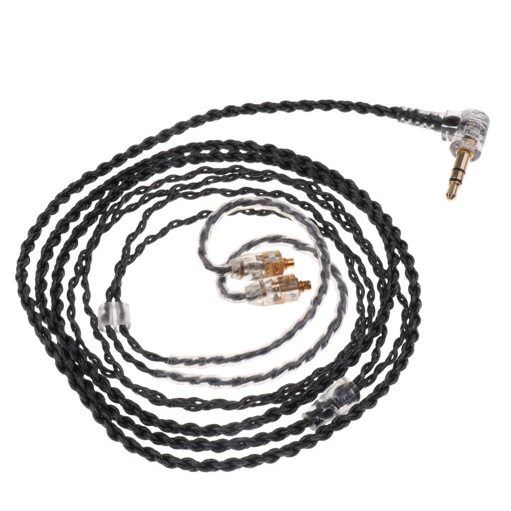 1.2M Transparent Black MMCX Upgrade Audio Cable for Shure Pin Series 535/215