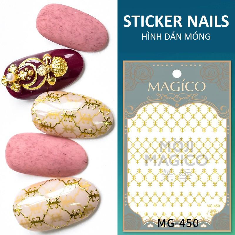 Sticker nails Magico họa tiết tráng gương - hình dán móng 3D 450