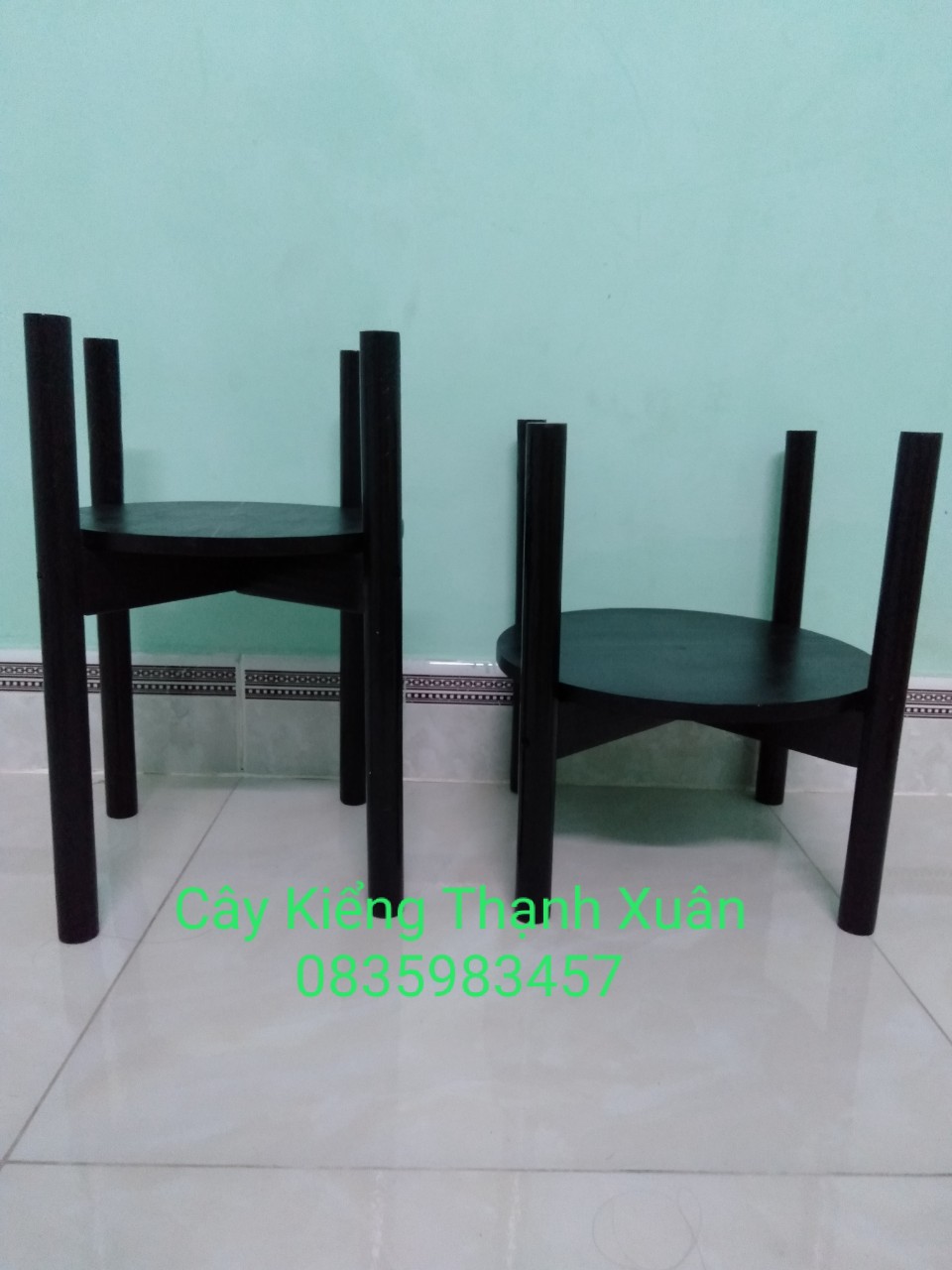 Kệ Giá Gỗ Để Chậu Hoa/Đôn Gỗ Để Chậu Hoa Cây Cảnh Màu Trắng Loại To Kích Thước Cao 35cm x Rộng 36cm, lọt lòng  30,5cm