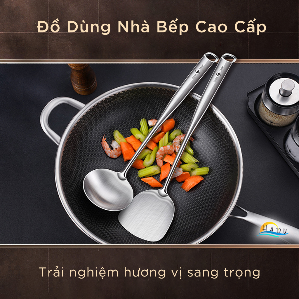 Muôi Múc Canh Xẻng Nấu Ăn Inox 304 Chịu Nhiệt Cao Cấp Đạt Chất Lượng LFGB Đức SSGP