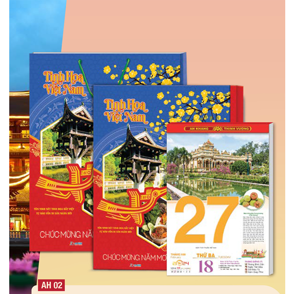 Lịch Tết 2024 Giáp Thìn - Bloc Cực Đại 29 X 41 Cm –Tinh Hoa Việt Nam- Quà Tặng Năm Mới