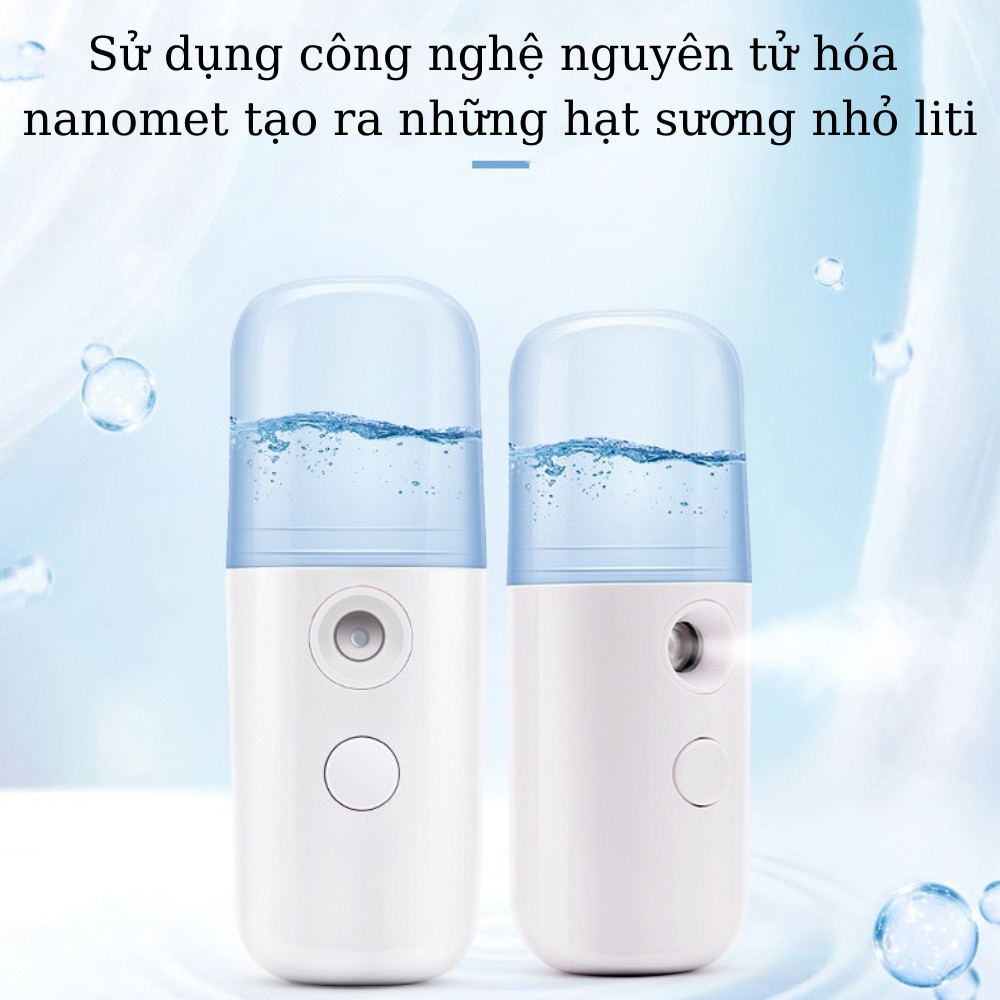 Máy phun sương xông da mặt mini nano tích điện dung tích 30ml TiLoKi W718B - Hàng Chính Hãng