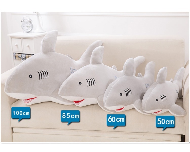 Thú nhồi bông cá mập cao cấp - Size 25cm - Quà tặng gấu bông cá mập siêu dễ thương - Gối mồm mềm mịn co dãn 4 chiều