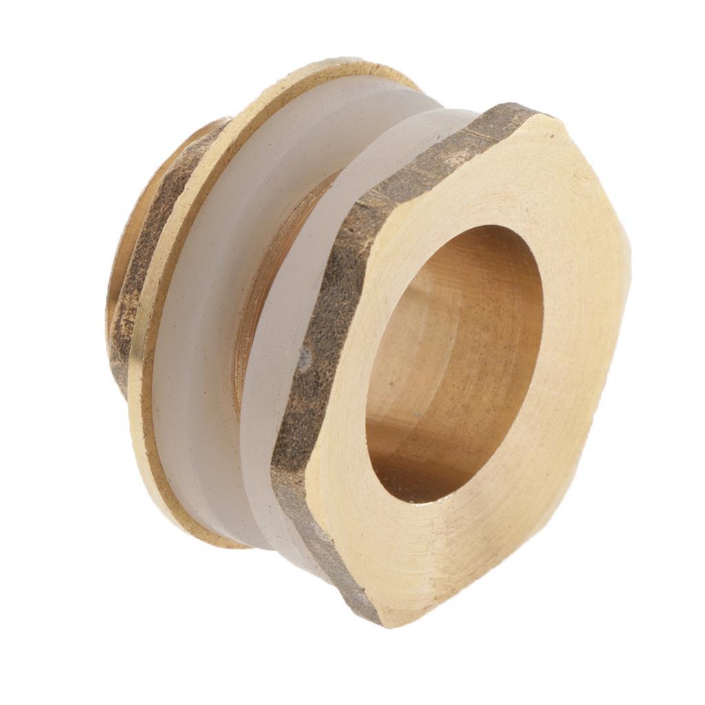 2-8pack Brass Water Tank Connector Bulkhead Fitting with Rubber Ring DN15 24mm