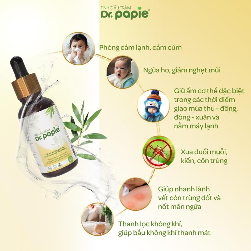 Tinh Dầu Tràm Gió Nguyên Chất Dr Papie cho Bé Từ Sơ Sinh chai 30ml