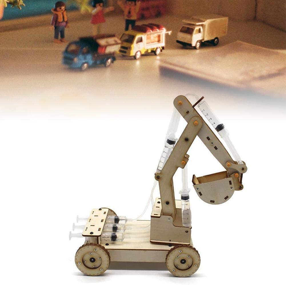 Lắp ráp mô hình máy xúc bằng gỗ, đồ chơi xe máy xúc thủy lực lắp ráp DIY