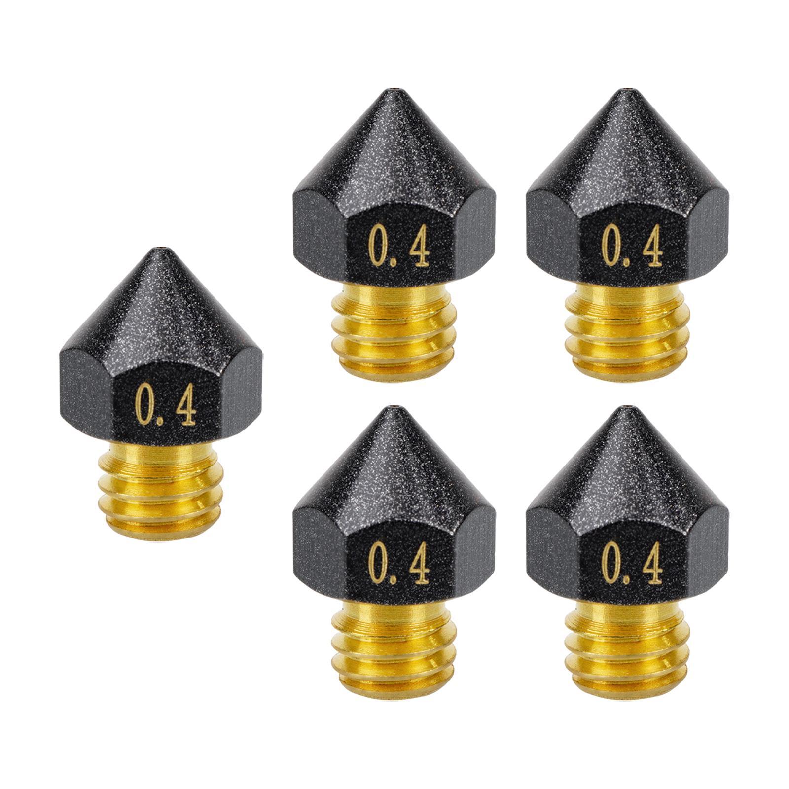 5 Pieces Printer Nozzle Brass Print Head Extruder Nozzles for Printer Parts