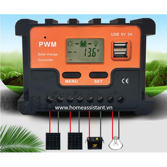 Bộ Điều Khiển Sạc Năng Lượng Mặt Trời 40A Solar Controller PWM 12V 24V PB01