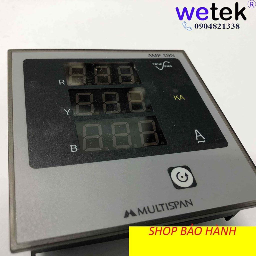 Mutltispan AMP-19N, Đồng hồ đo Dòng 3 pha, hiển thị LED đồng thời, gắn mặt cánh tủ, cấp chính xác 0.5