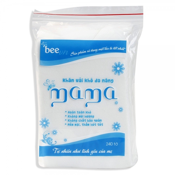 Combo 5 bịch khăn vải khô đa năng Mama (bịch 240 tờ)