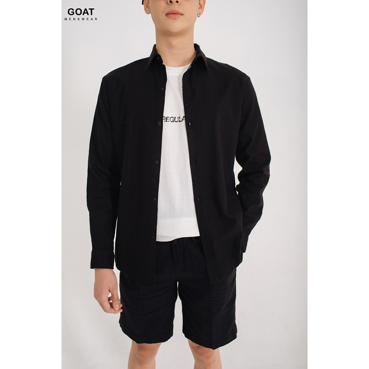 Áo Sơ Mi Đen Dài Tay Nam GOAT MENSWEAR