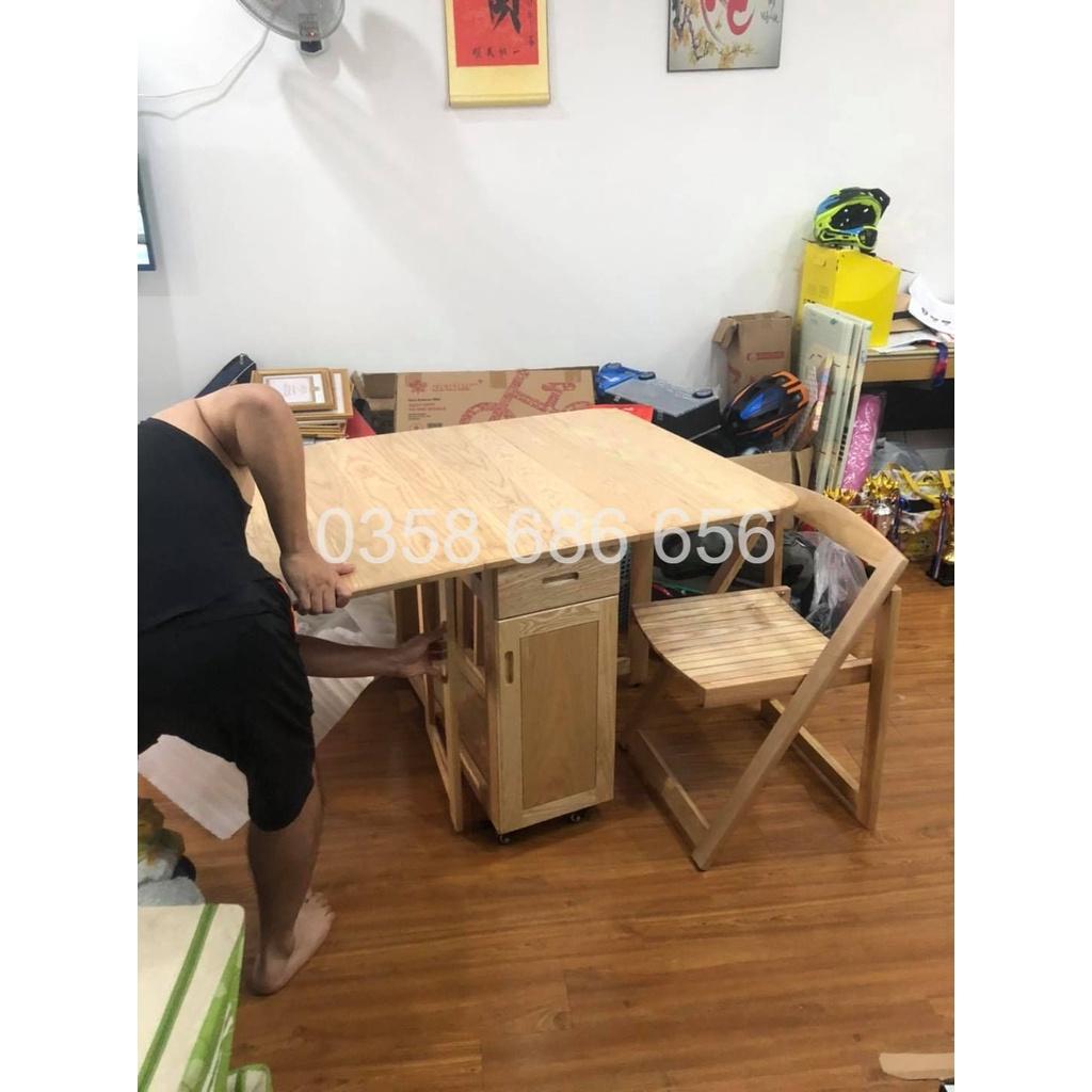 BÀN ĂN THÔNG MINH GỖ SỒI TỰ NHIÊN GIÁ RẺ