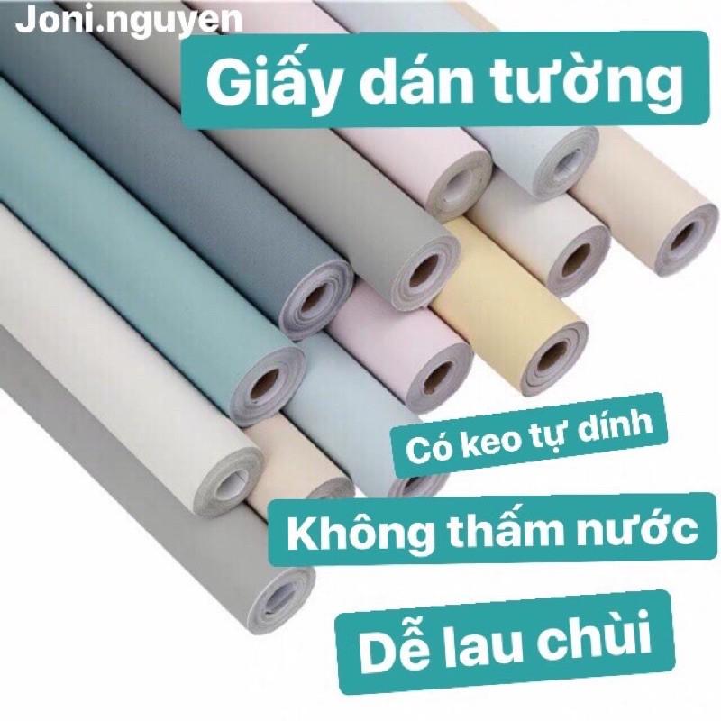 Hình ảnh Giấy dán tường màu trơn decal keo sẵn 10m x45cm - 10m Decal dán tường màu pastel Giấy dán tường chống nước 3D