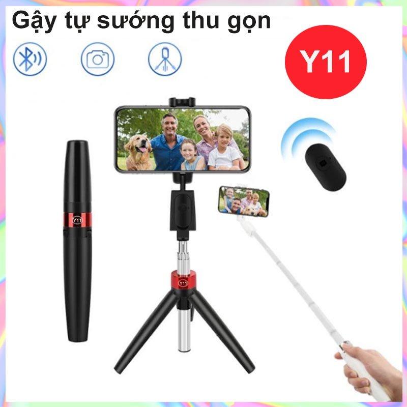 Gậy Chụp Ảnh Tự Sướng Bluetooth Kèm Remote 3 Chân Điều Chỉnh Độ Cao Chụp Hình Selfie, Có Thể Thu Gọn Tiện Lợi - Xoay Ngang Dọc Trắng