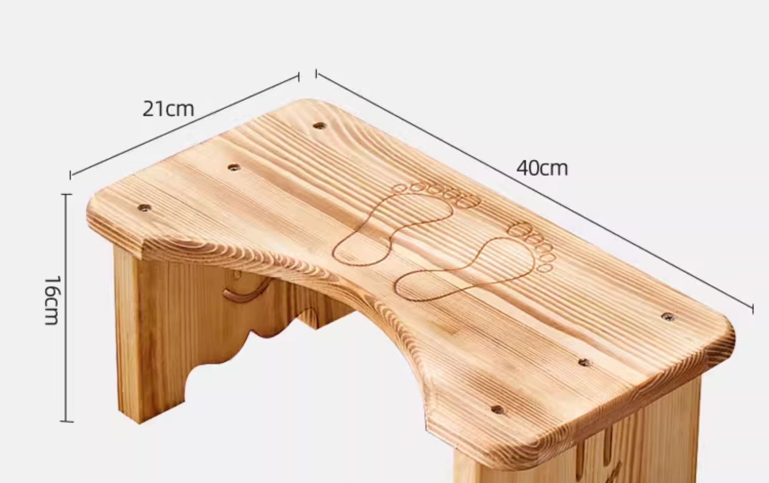 Ghế Gỗ kê chân đi toilet tạo góc nghiêng 35 độ dễ dàng đi vệ sinh hơn Chất liệu Gỗ tự nhiên Chắc Chắn