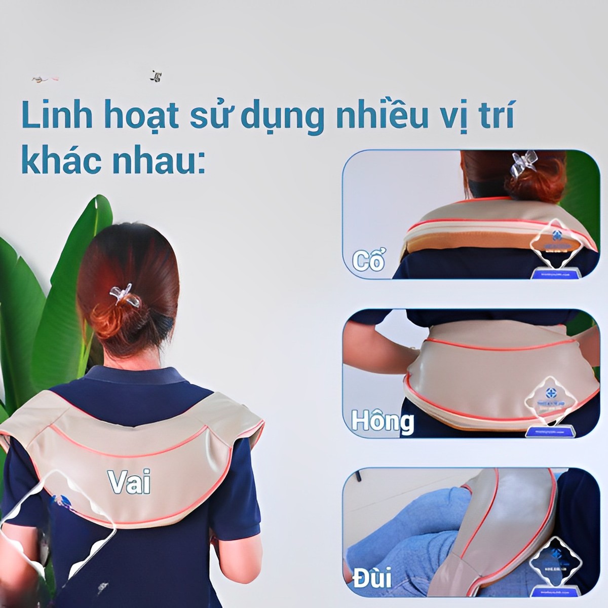 Đai Massage Cổ, Vai Gáy, Lưng , tác động sâu vào vùng cơ giúp giảm đau nhanh chóng