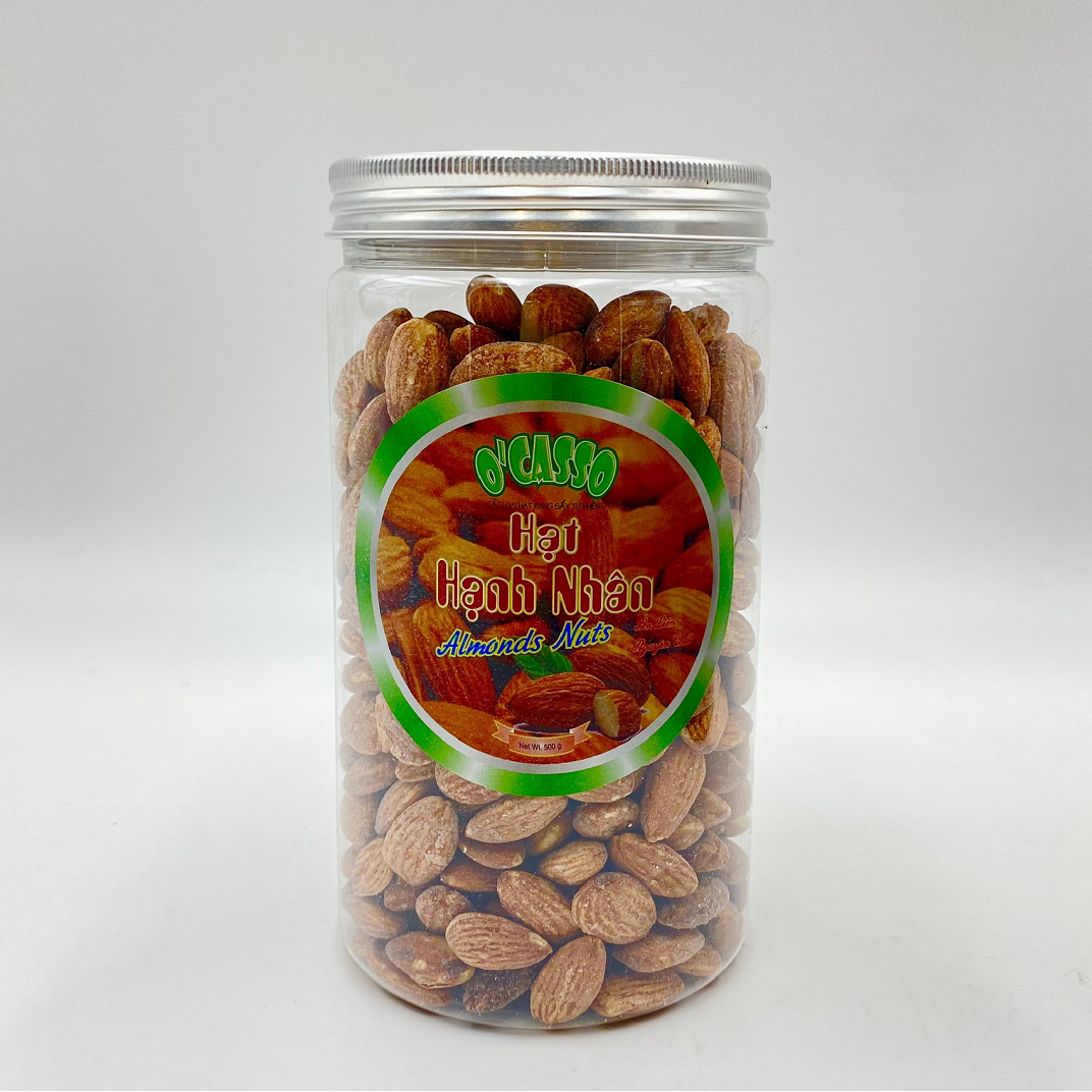Hạnh nhân không vỏ rang muối_Ngon Chất lượng O'Casso Hộp 500g