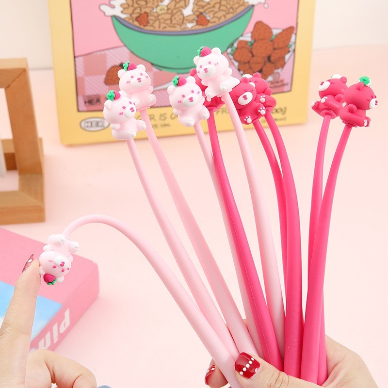 Bút Gel Nước Mực Xanh Thân Dẻo Nhiều Hình Dễ Thương Ngòi 0.5mm-Bút Nước Dễ Thương Cho học Sinh Sinh Viên