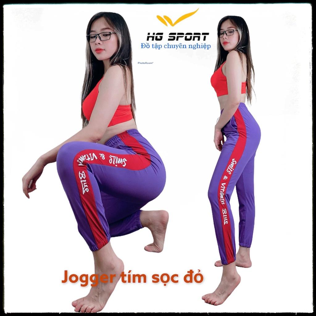 Quần tập Yoga, Đồ tập Gym Thể thao nữ ,quần joggger phối màu , từ 43-65kg QDJ501