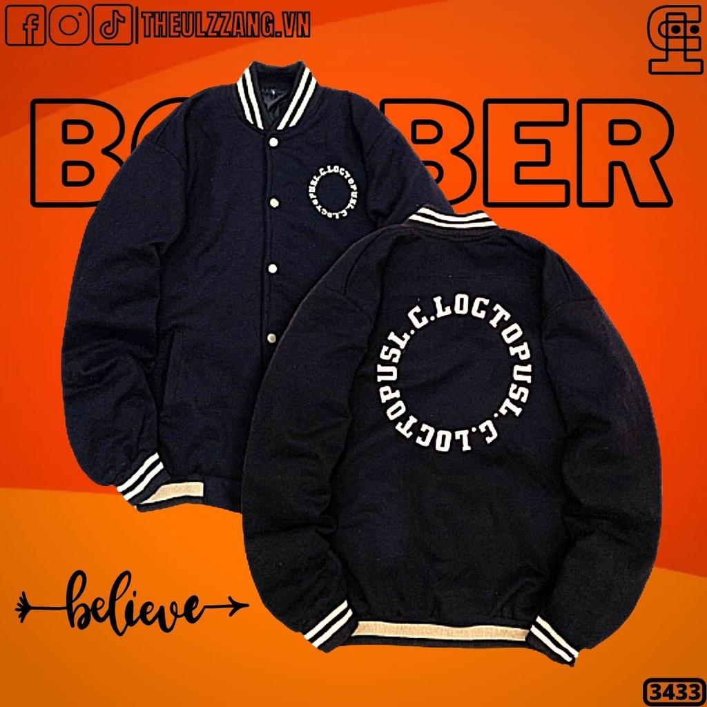 Áo Khoác Bomber Nam Nữ Nỉ Bông Dày Dặn Form Rộng UNISEX Áo Bomber Jackets Nỉ Couple Áo Thun Nỉ SC.LOCTOPUSL