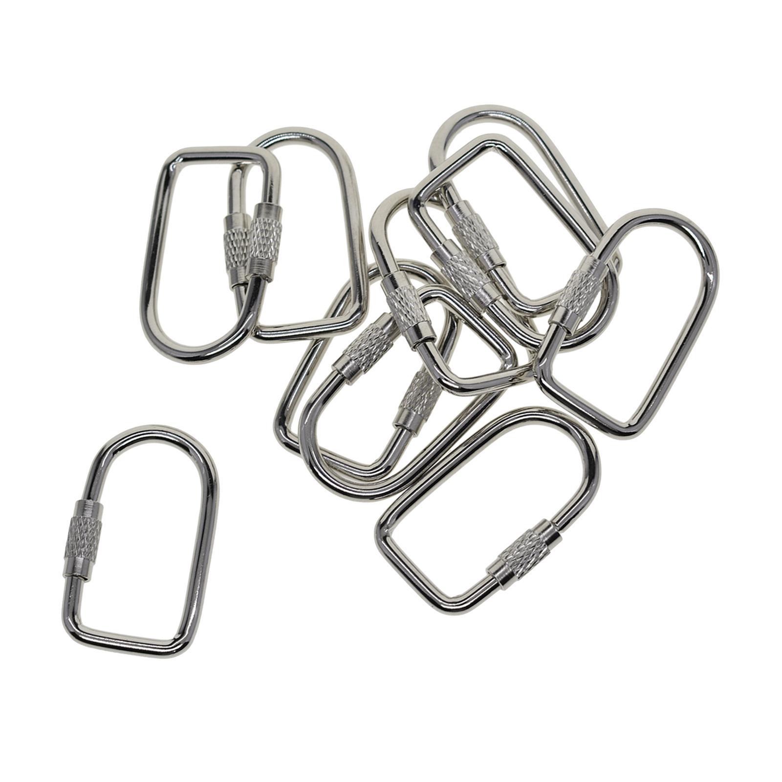10 Pieces Locking Carabiner Locking Clips Screw Lock Buckle for Bags Outdoor