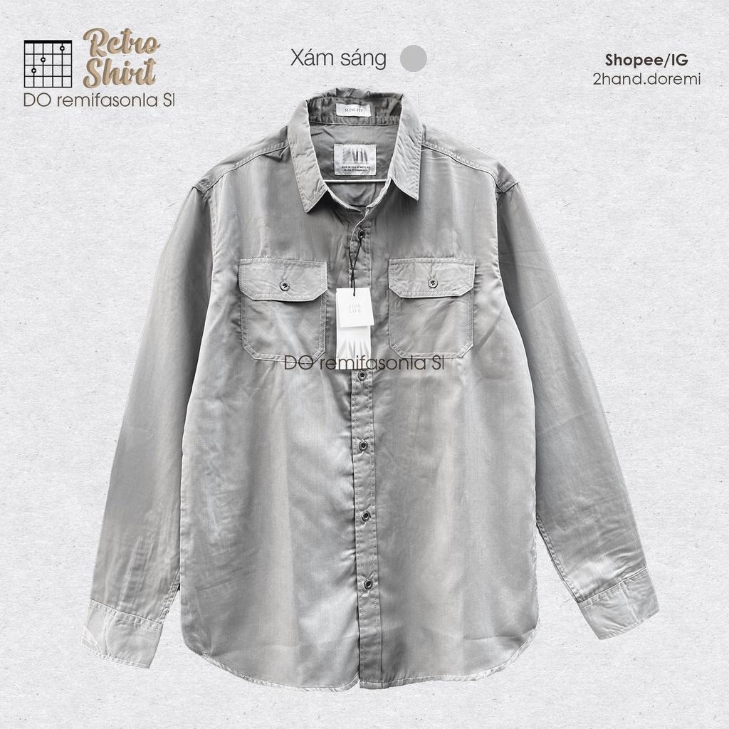 Áo Sơ Mi Kaki Nam Dài Tay Túi Hộp Chất Kaki Cao Cấp - Áo Sơ Mi Màu Sắc Retro Dày Dặn Ảnh Thật