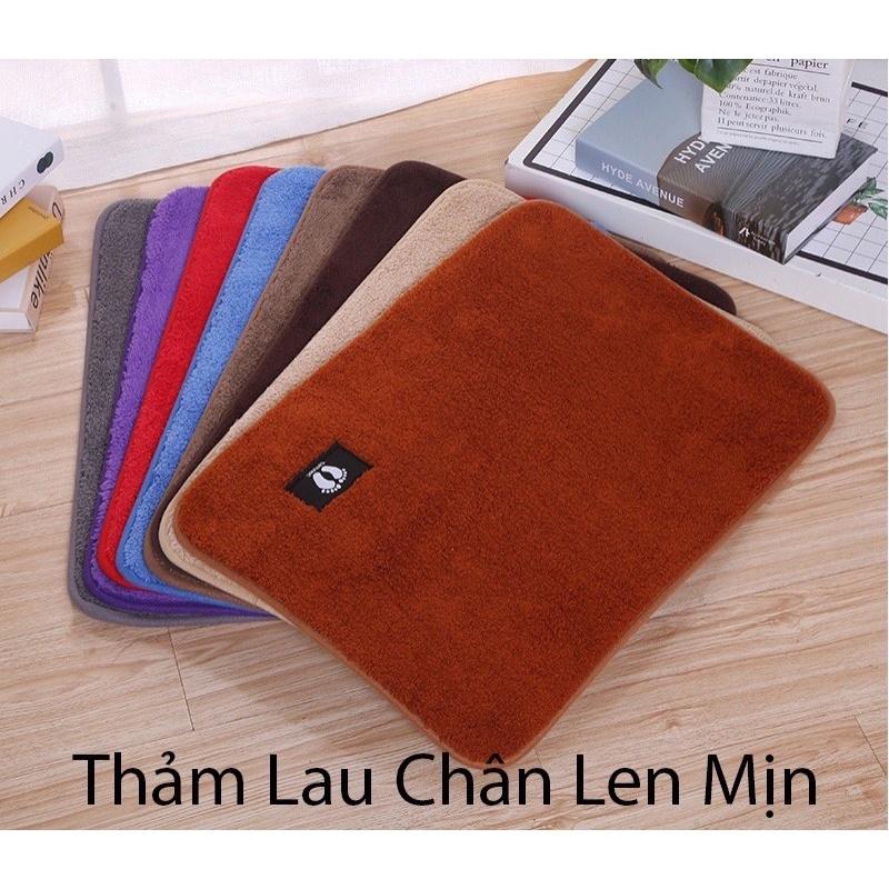 Thảm nỉ bàn chân lau chân hình chữ nhật, chùi chân len mềm mịn chống trơn trượt
